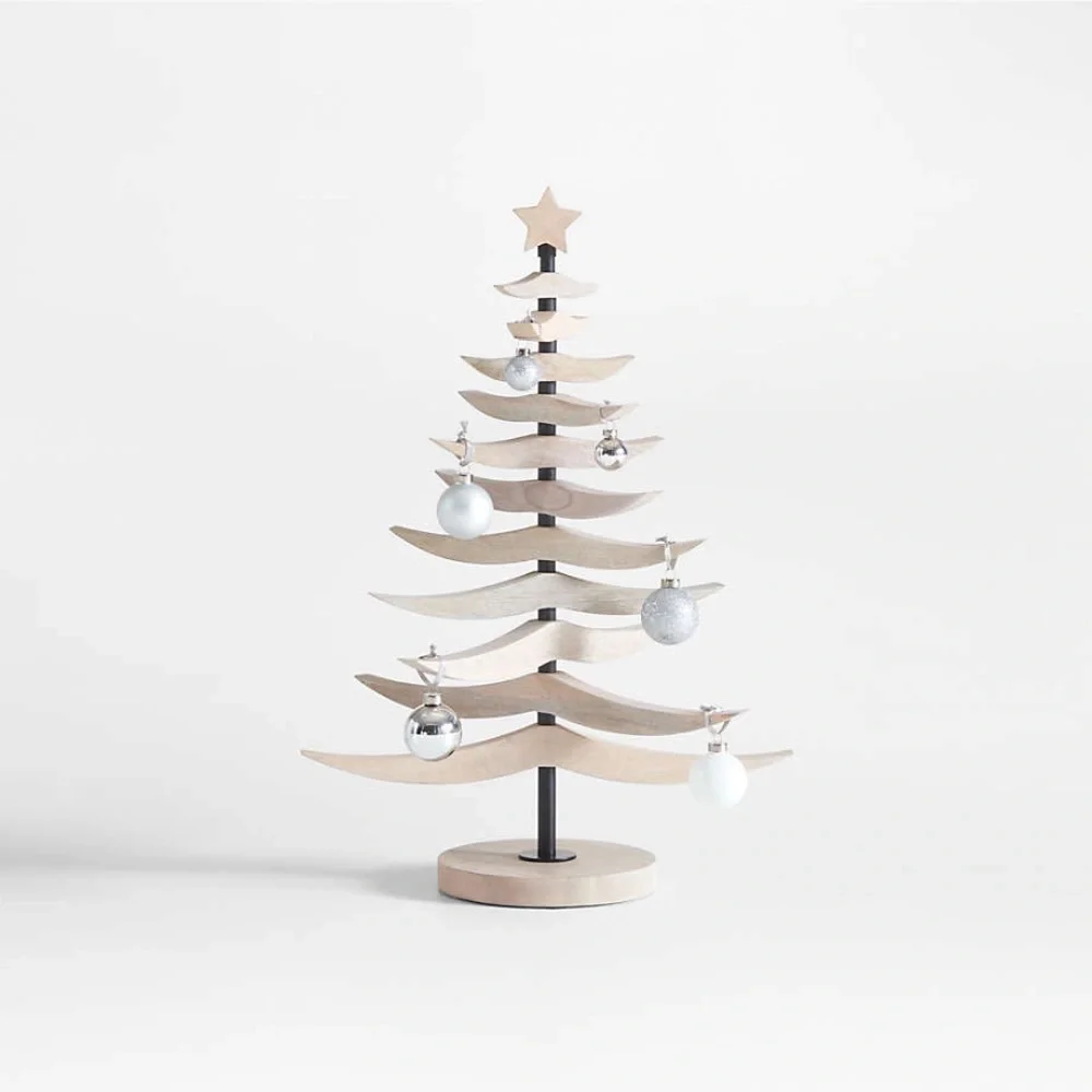Crate&Barrel - Tannenbaum 25" Whitewashed Wood Christmas Tree - Picture 1 of 8